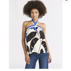 Sofia Vegara Women's Halter Top with Leaf Print